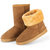 Women Ladies Snow Boots Waterproof Faux Suede Mid-Calf Boots Fur Warm Lining Shoes - Chestnut - 10 - Chestnut