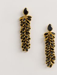 Gold And Black Crystal Long Drops