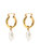 Gold Mini Hoops With Baroque Pearls - Gold