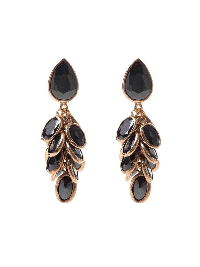 Petite Black And Rose Gold Crystal Drops - Rose Gold