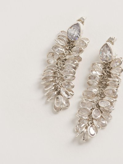 Freya Rose Silver Crystal Long Drops product