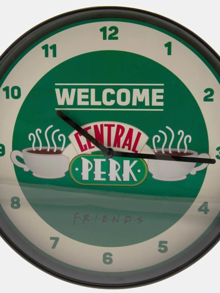 Central Perk Wall Clock (Green/Black/White) (One Size) - Green/Black/White