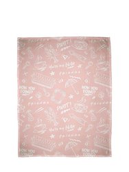 Fleece Coffee Blanket - Pale Pink/White - 150cm x 100cm - Pale Pink/White