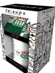 Friends Central Perk Mug and Coaster Set (Green/White/Red) (One Size)