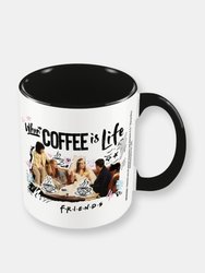 Friends Coffee Is Life Mug - Black/White