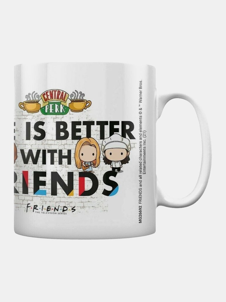 Friends Life is Better with Friends Chibi Mug (One Size) - White/Black