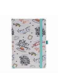 Friends Marl A5 Wirebound Notebook - Gray/Sky Blue