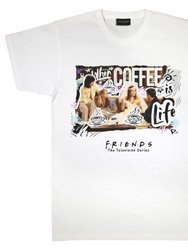 Friends Mens When Coffee Is Life T-Shirt (White) - White