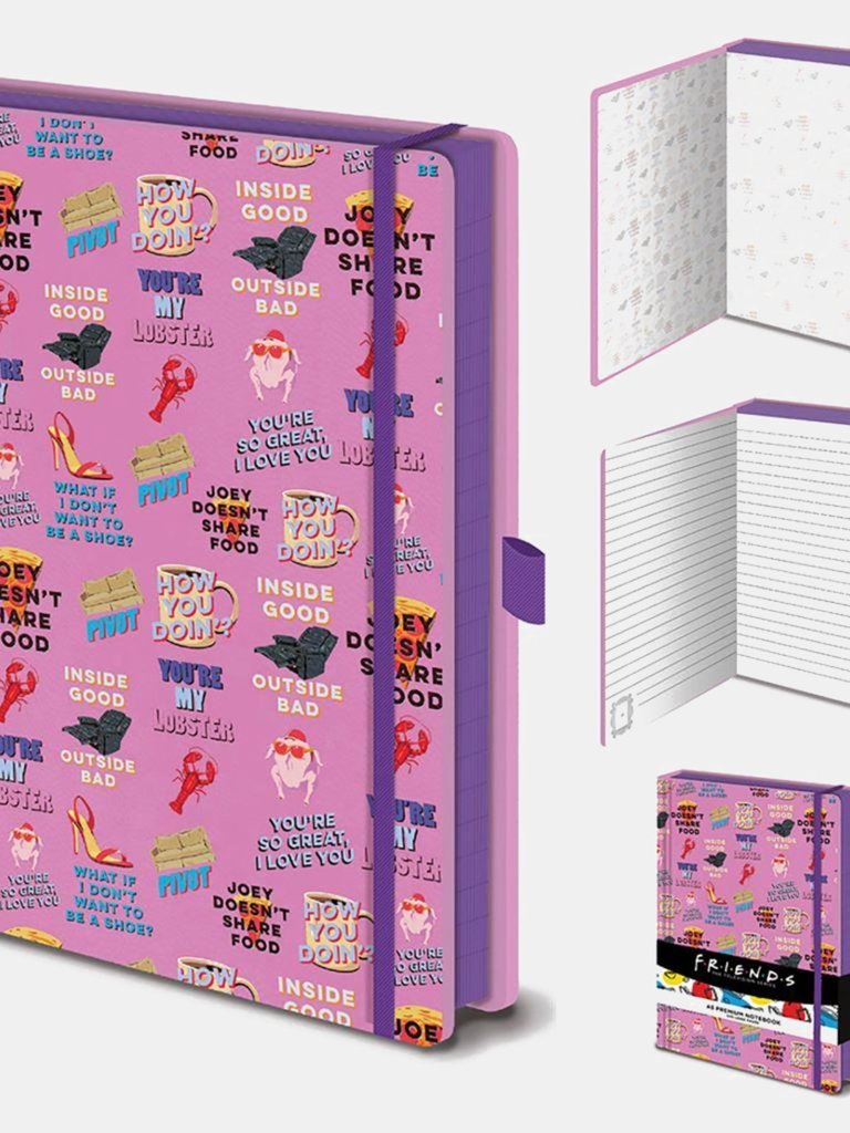 Friends Premium A5 Notebook (Purple/Pink) (One Size) - Purple/Pink