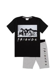 Friends Womens/Ladies Character Pajama Set (Black/Gray) - Black/Gray