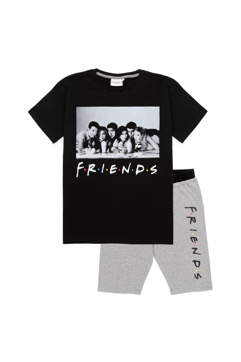 Friends Womens/Ladies Character Pajama Set (Black/Gray) - Black/Gray