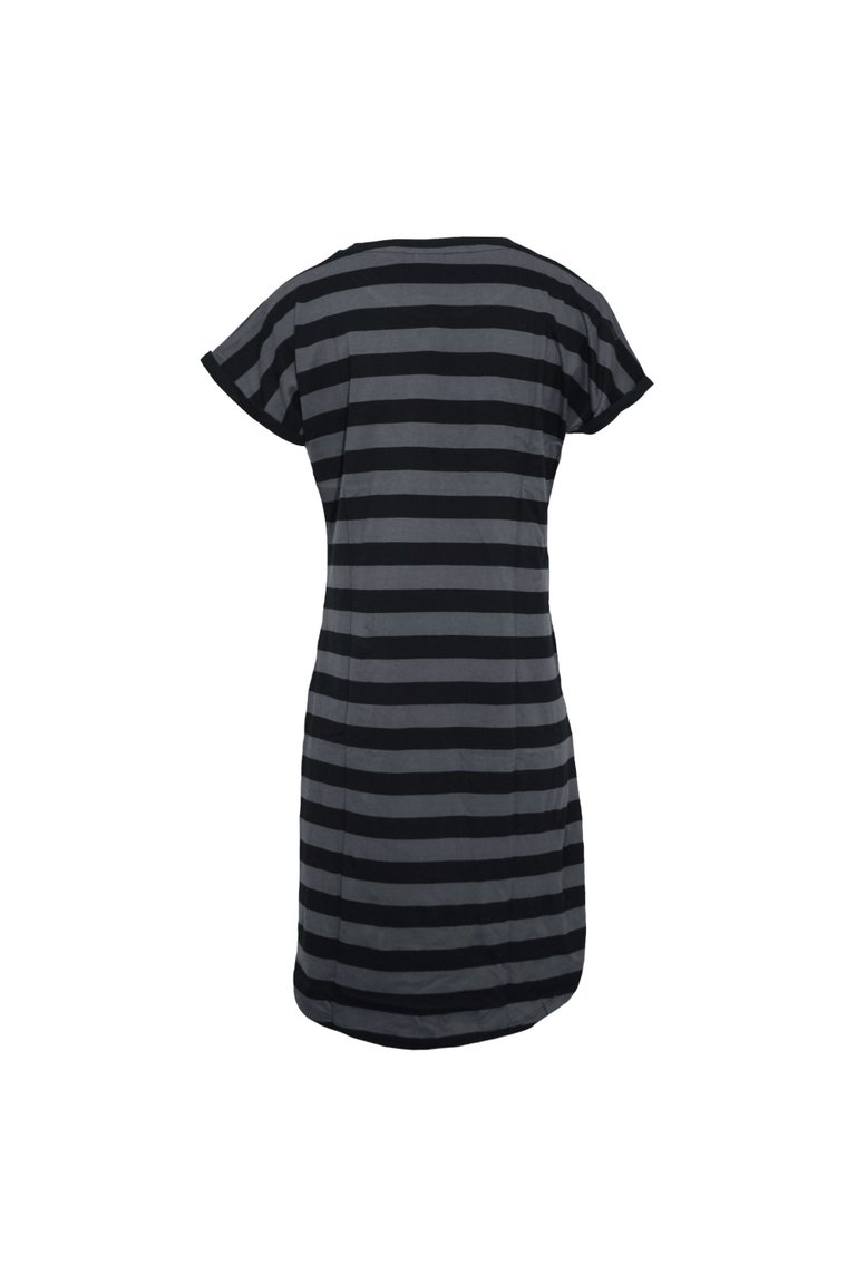 Friends Womens/Ladies Striped Nightie (Gray/Black)