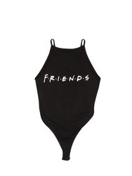 Womens/Ladies Logo Bodysuit - Black - Black