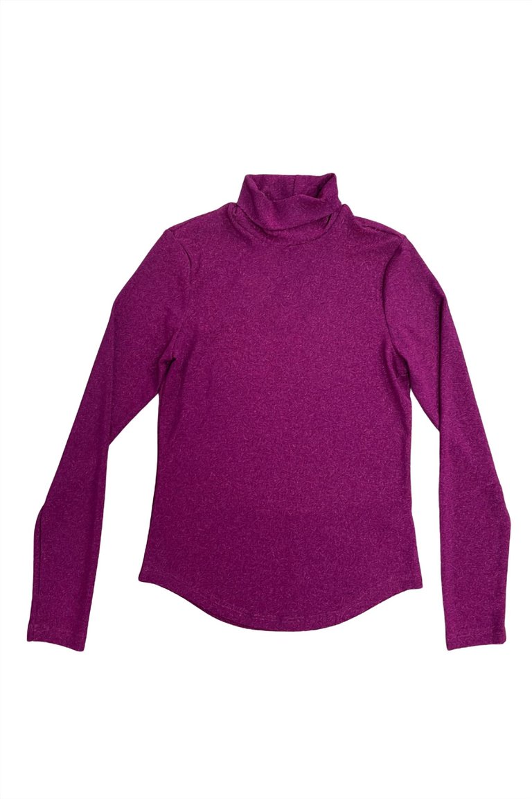 Carmelite Shimmer Turtleneck Sweater In Purple - Purple