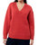 Rough V-Neck Sweater - Red