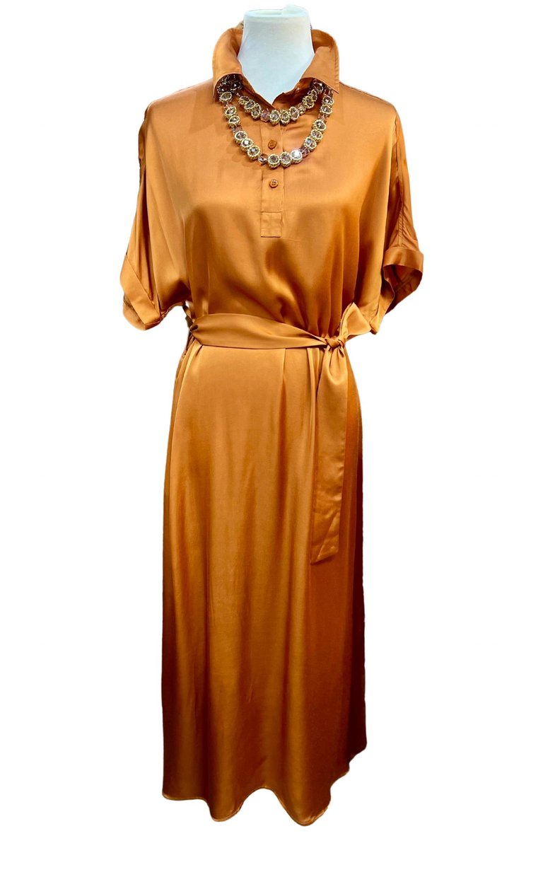 Women's Genie Shirt Dress In Ochre - Ochre