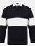 Front Row Adults Unisex Panelled Tag Free Rugby Shirt (Navy/White) - Navy/White