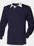 Front Row Kids Big Boys Long Sleeve Plain Rugby Sports Polo Shirt (Pack of 2) (Navy) - Navy