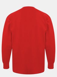 Front Row Kids Big Boys Long Sleeve Plain Rugby Sports Polo Shirt (Pack of 2) (Red)