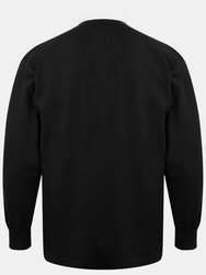 Front Row Long Sleeve Classic Rugby Polo Shirt (Black/White)