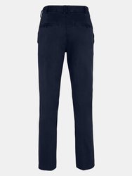 Front Row Mens Cotton Rich Stretch Chino Trousers (Navy)