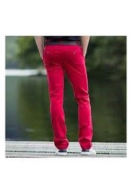 Front Row Mens Cotton Rich Stretch Chino Trousers (Vintage Red)