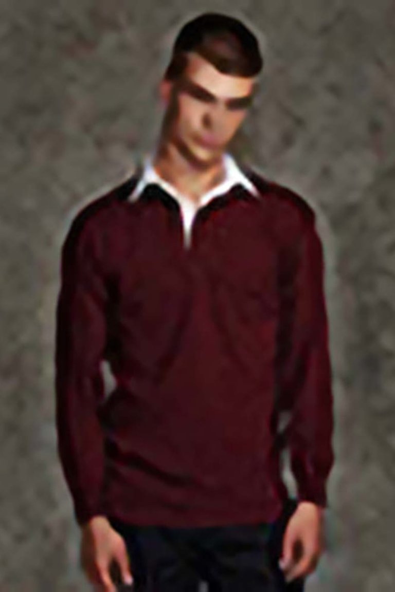 Front Row Mens Long Sleeve Sports Rugby Shirt (Burgundy)