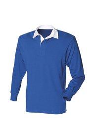 Front Row Mens Long Sleeve Sports Rugby Shirt (Royal) - Royal