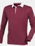 Front Row Mens Premium Long Sleeve Rugby Shirt/Top (Burgundy) - Burgundy