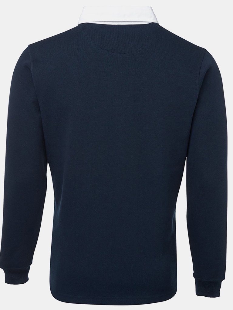 Front Row Mens Premium Long Sleeve Rugby Shirt/Top (Navy)