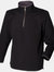 Front Row Mens Soft Touch 1/4 Zip Sweatshirt Top (Black) - Black