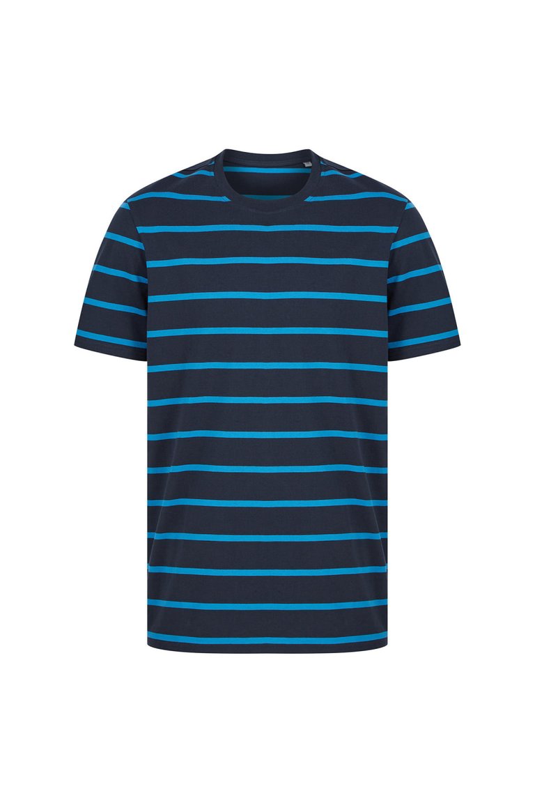 Front Row Mens Striped T-Shirt - Navy/Marine