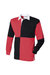 Front Row Quartered Rugby Sports Polo Shirt (Black/Red (White collar)) - Black/Red (White collar)