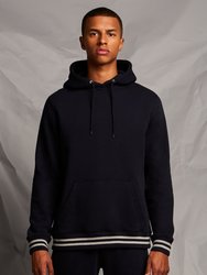Front Row Unisex Adults Striped Cuff Hoodie (Navy/Heather Gray)