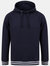 Front Row Unisex Adults Striped Cuff Hoodie (Navy/Heather Gray) - Navy/Heather Gray