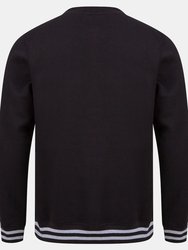 Front Row Unisex Adults Striped Cuff Sweatshirt (Black/Heather Gray)
