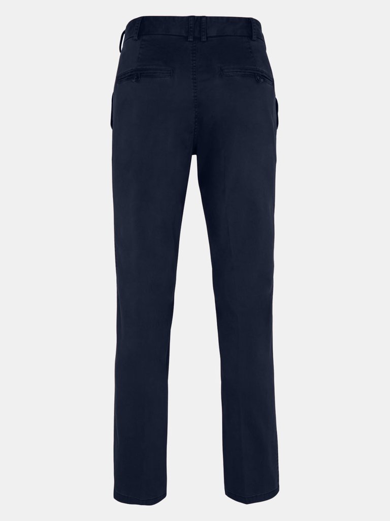 Front Row Womens/Ladies Cotton Rich Stretch Chino Trousers/Pants (Navy)