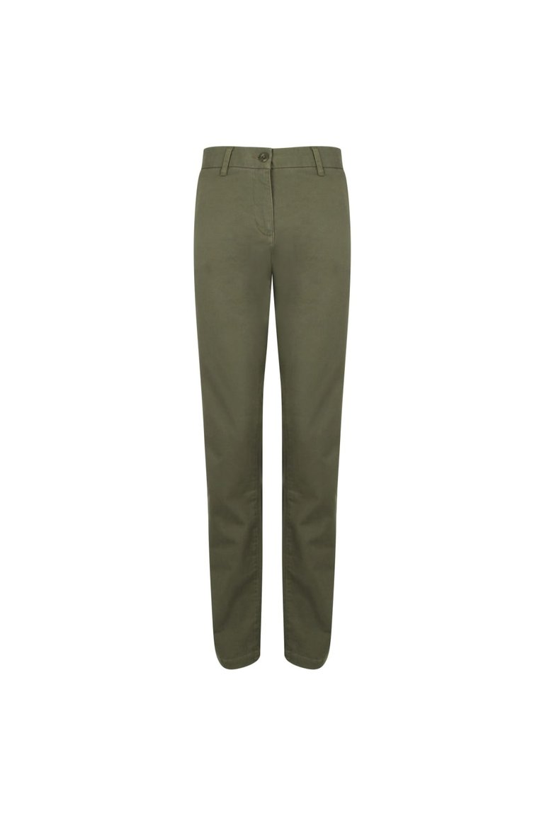 Front Row Womens/Ladies Cotton Rich Stretch Chino Trousers/Pants - Khaki