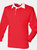 Kids Big Boys Long Sleeve Plain Rugby Sports Polo Shirt - Red - Red