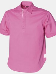 Mens Short Sleeve Plain Drill Shirt - Deep Pink