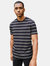 Mens Striped T-Shirt- Black/Khaki