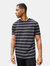 Mens Striped T-Shirt- Black/Khaki