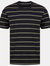 Mens Striped T-Shirt- Black/Khaki - Black/Khaki