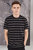 Unisex Adult Striped T-Shirt- Black/Khaki