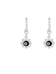 8-Ball Blossom Mini-Hoop Earrings - Silver