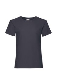 Big Girls Childrens Valueweight Short Sleeve T-Shirt - Deep Navy - Deep Navy