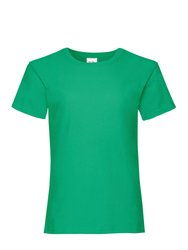 Big Girls Childrens Valueweight Short Sleeve T-Shirt - Kelly Green - Kelly Green