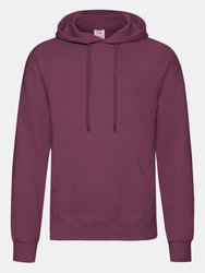 Fruit of the Loom Adults Unisex Classic Hooded Sweatshirt (Burgundy) - Burgundy