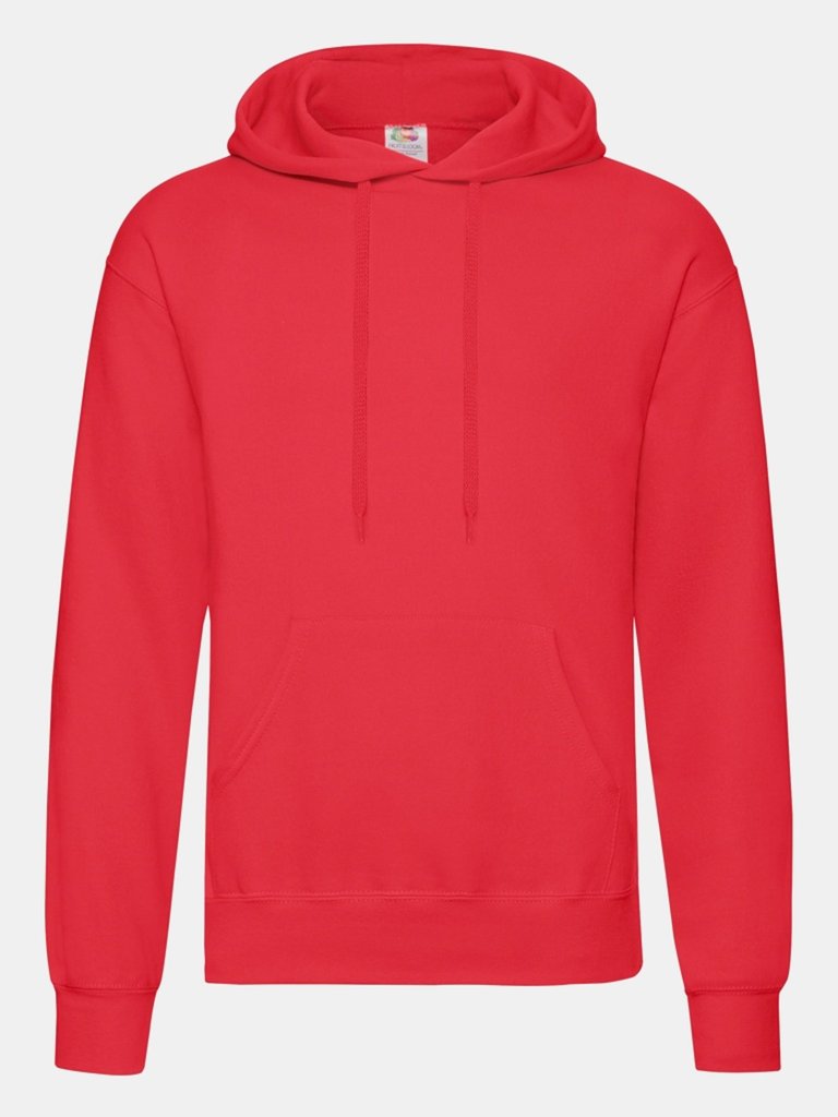 Fruit of the Loom Adults Unisex Classic Hooded Sweatshirt (Red) - Red