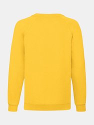 Fruit of the Loom Childrens/Kids Classic Raglan Sweatshirt (Sunflower Yellow)